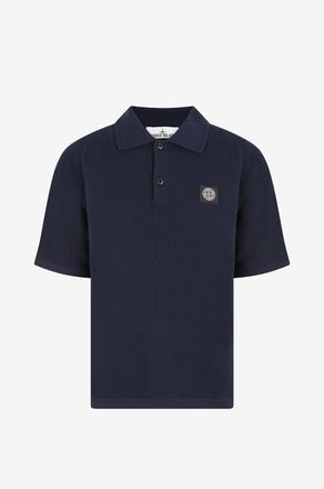 Stone Island Polo aus Baumwollstrick mit besticktem Logo