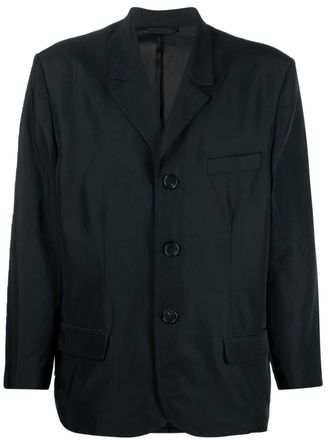Acne Studios single-breasted relaxed-fit blazer - men - Polyester/Viscose - 50 - Black