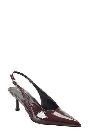 Marc Fisher Reynna Pointed Toe Slingback Pump in Dark Red Patent at Nordstrom Rack, Size 6