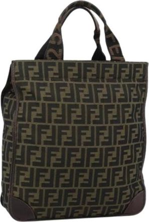 Fendi Pre-owned Zucca Canvas Tote Bag - Dames - Vintage Shopper - Bruin - ONE Size - Leer - Vintage