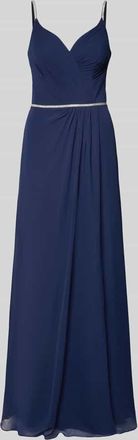 Luxuar Luxuar Abendkleid mit Ziersteinen in Dunkelblau, Größe 32