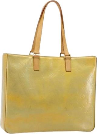 Louis Vuitton Pre-owned Vintage Patent Leather Tote Bag - Dames - Vintage Shopper - Beige - ONE Size - Leer - Vintage