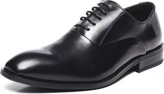 Generic Dress Formal Shoes for Men Lace Up Square Snip Toe Vegan Leather Rubber Sole Low Top Block Heel Anti-Slip Slip Resistant Business(8.5 UK) Black