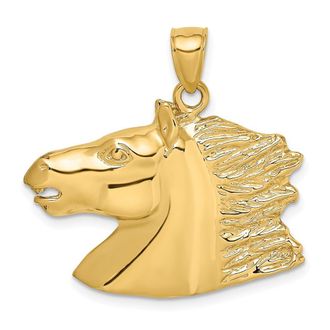 Diamond2Deal 14k Yellow Gold Polished Horse Head Charm Pendant
