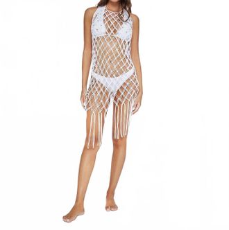 PQ Swim Beaded Brynn Cover Up In White Sand