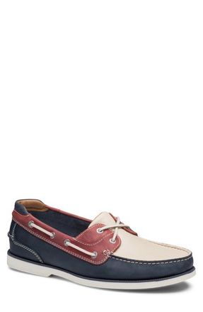 Johnston & Murphy Ventura Boat Shoe in Red/White/Blue Full Grain at Nordstrom, Size 11.5