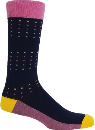 Peper Harow Square Polka Mens Socks - Summer