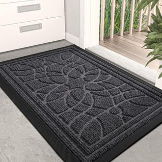 OEM Felpudo Exterior Gris Oscuro De 60x90 Cm, Antideslizante Y Absorbente, Lavable, Ideal Para Pasillos, Patios Y Jardines