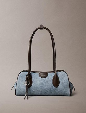 Calvin Klein Bolso De Hombro De Denim Con Tres Compartimentos