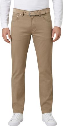 Gardeur Camel pantalon 5-pocket Gardeur Modern Fit zonder omslag