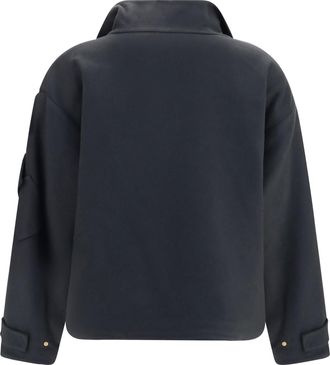 Giorgio Armani Womens Coat Caban Double Cashmere Blouson With High Collar Swamp Kashmir-Capra Hircus Kashmir/capra