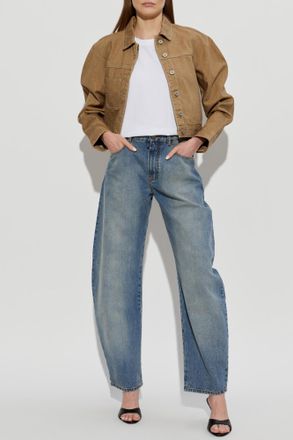 Victoria Beckham T-shirt With Rolled-up Sleeves, Womens, White