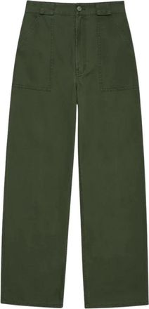 Anine Bing Grayson Pant - Dames - Wijde Broeken - Groen - W27 - Katoen - Broeken