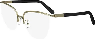 Ferragamo SF2227710 Cat-Eye Semi Rim Eyeglasses - Gold