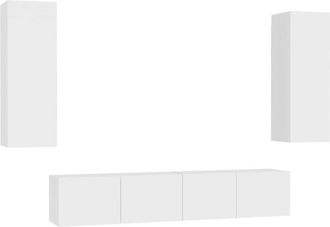 vidaXL Vidaxl - 4 Piece tv Cabinet Set White Engineered Wood
