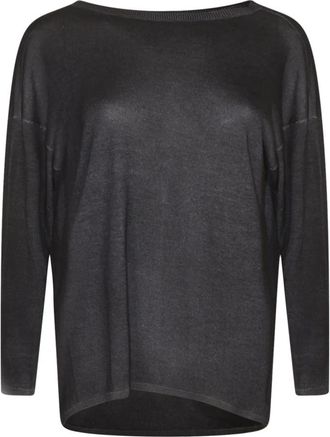 Avant Toi Sweaters Blue - Dames - Ronde hals truien - Zwart - M - Truien & Vesten