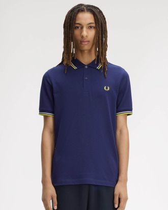 Fred Perry Mens Polo Shirt in Dark Blue Cotton - Size X-Large