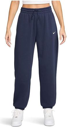 Nike Sportswear Phoenix Fleece High-Waisted Oversized Sweatpants Womens Clothing Midnight Navy/Sail : LG (US 12-14), Cotton/Polyester