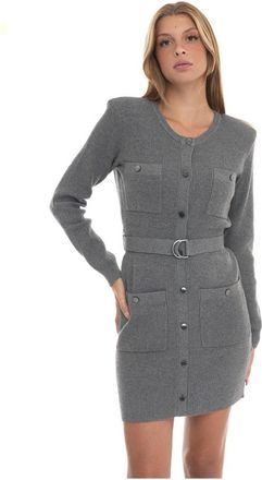 Liu Jo Fleece Jurk - Dames - Kleedjes - Grijs - L - Polyester - Kleedjes