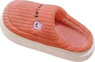 Generic Cozy Slippers for Women Fuzzy Lightweight House Shoes with Memory Foam Anti-Skid Sole Indoor and Outdoor Warm Fluffy Slippers (Watermelon Red, 36)
