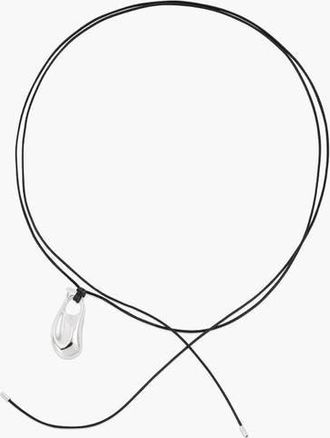 Yoj Perto Maxi Cord Necklace in Silver and Black at Nordstrom