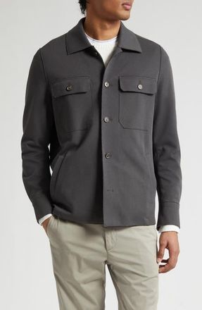 Eleventy Cotton Blend Overshirt in 22N Black at Nordstrom, Size 50 Us