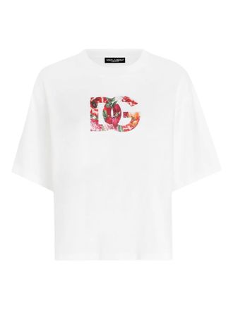 Dolce & Gabbana DG logo T-shirt - women - Cotton - 40 - White