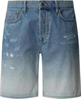 Pepe Jeans London Losse Fade Bermuda Shorts - Heren - Denim shorts - Blauw - W34 - Katoen - Korte Broeken