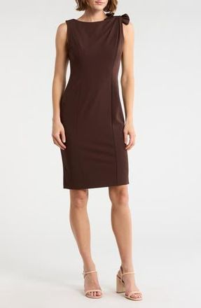 Calvin Klein Bow Sheath Dress in Coffee Bean at Nordstrom Rack, Size 10