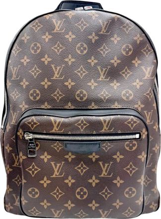 Louis Vuitton Black Brown Monogram Leather Backpack (Pre-Owned)