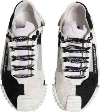 Dolce & Gabbana White Black NS1 Low Top Sneakers Womens Shoes (Pre-Owned)