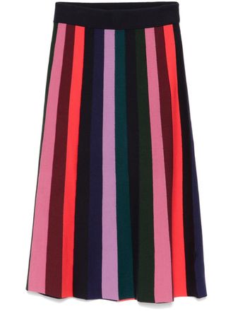 Paul Smith striped midi skirt - Blue