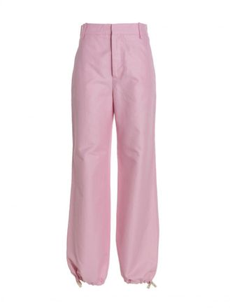 Marni Pink Logo embroidery pants