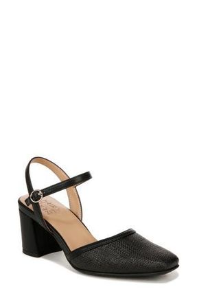 Naturalizer Wave Block Heel Pump in Black Straw at Nordstrom Rack, Size 8.5
