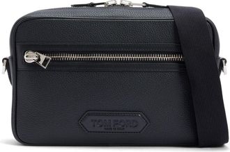 Tom Ford leather messenger bag - men - Cotton/Polycotton/Calf Leather - One Size - Black