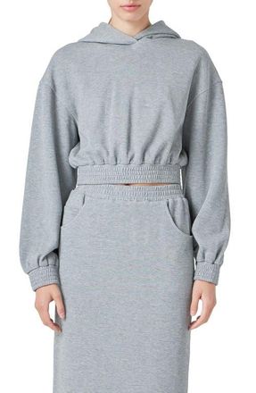 Grey Lab Crop French Terry Hoodie in Heather Grey at Nordstrom, Size X-Small