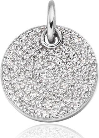 Monica Vinader Ava Diamond Disc Pendant, Sterling Silver
