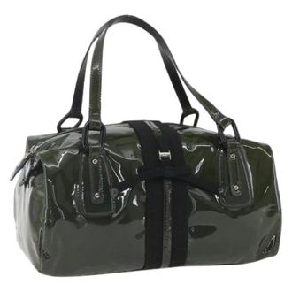 Ferragamo Pre-owned Handbags, female, Green, Size: ONE SIZE Pre-owned Leather Handbag