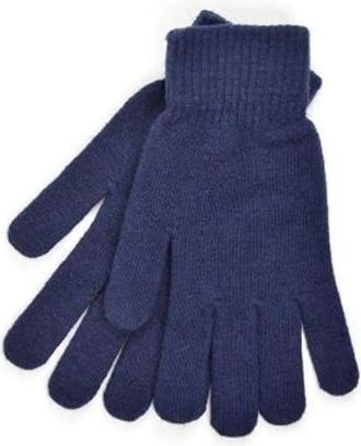 Generic Mens Thermal Winter Gloves, Black Navy Blue Grey Adult Gloves, Acrylic Elastane Blend, One Size Fits All, Stretch Knit (Navy)