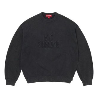 SUPREME SS26 Overdyed Raised Sweater Black SUP-SS26-217-BLK