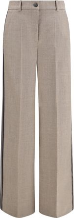 P.A.R.O.S.H. Womens Trousers Virgin Wool Taupe Fleece (ovis Aries)