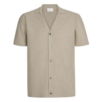 Profuomo Ppxd 10032 Polos - Heren - Korte mouwen Overhemden - Beige - L - Overhemden