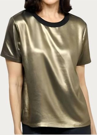 Elliott Lauren Metallic Tee In Gold