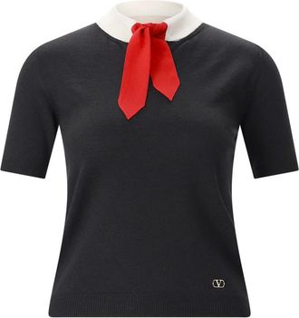 Valentino Trui met coltrui en korte mouwen - Dames - Coltruien - Zwart - S - Wol - Truien & Vesten