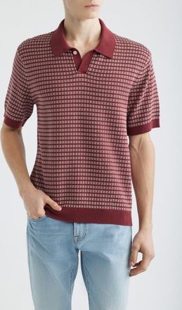 Madewell Jacquard Sweater Polo in Dusty Merlot at Nordstrom, Size Xx-Large