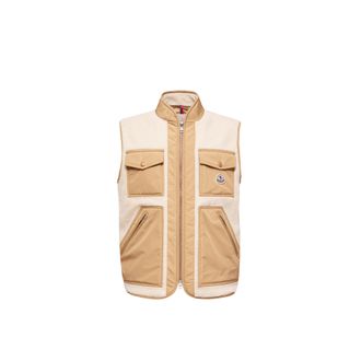 Moncler Moncler Karakai Teddy Down Vest, Men, Beige, Size: 2