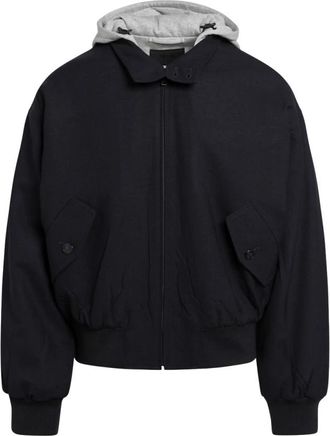 Prada Hooded Wool Jacket - Heren - Zomerjassen - Blauw - XL - Wol - Jassen