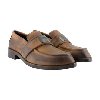 Acne Studios Mens Burnished Calfskin Loafer Brown