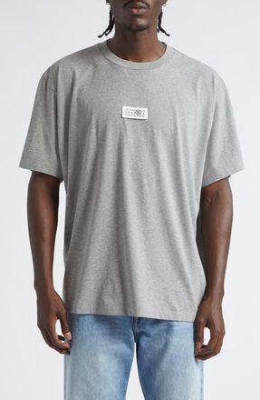 Maison Margiela Oversize Numeric Cotton T-Shirt in Light Grey Melange at Nordstrom, Size Xx-Large