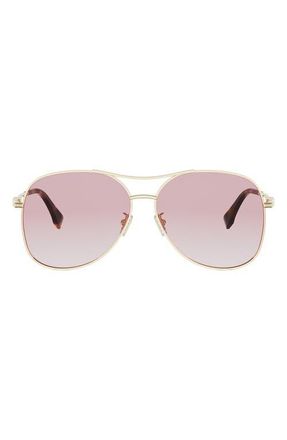 Fendi graphy 61mm Gradient Pilot Sunglasses in Shiny Endura Gold /Gradient at Nordstrom